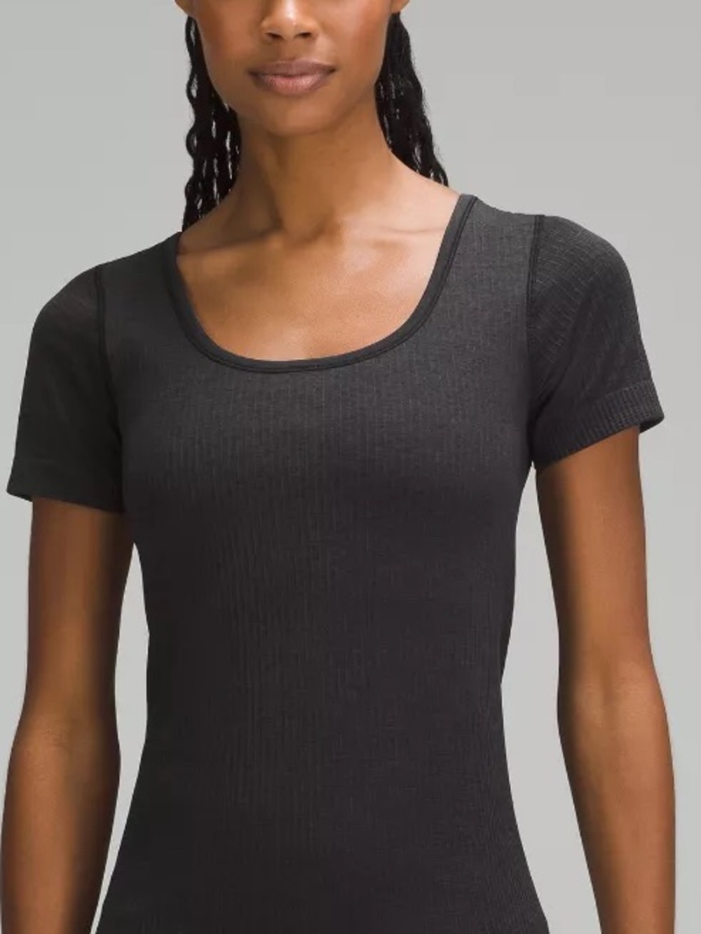 Lululemon Ribbed Square Neck Ebb to Street Short Sleeve Top